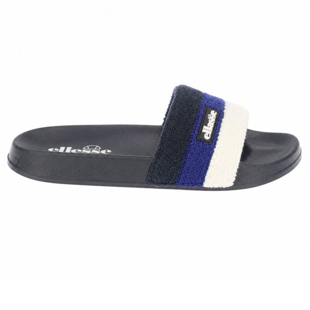 Ellesse Mens Triple Stripe Terrycloth Open Toe Slides / Navy/Blue